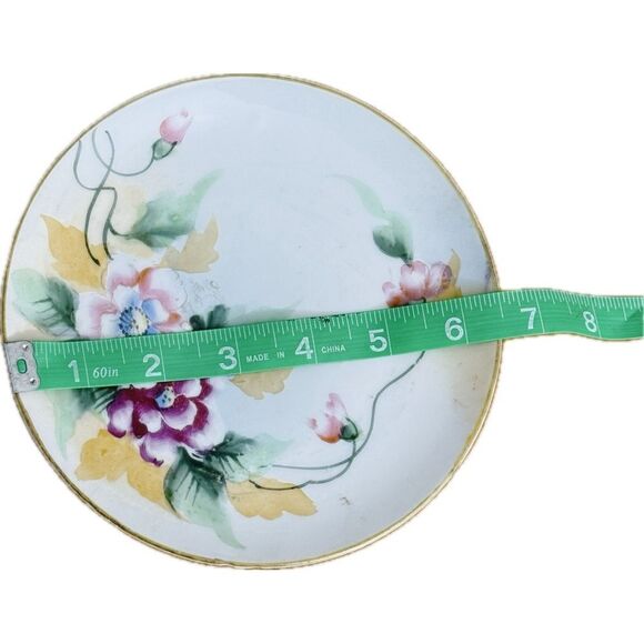 Floral Decorative Plate with Gold Accents - Picture 4 of 6